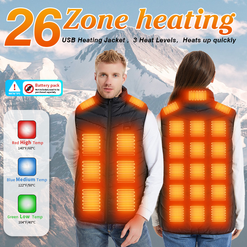 TODWARM Men's Heated Vest Jacket Heated Winter Women's Heated Jacket Thermal Vest Warmer Outdoor