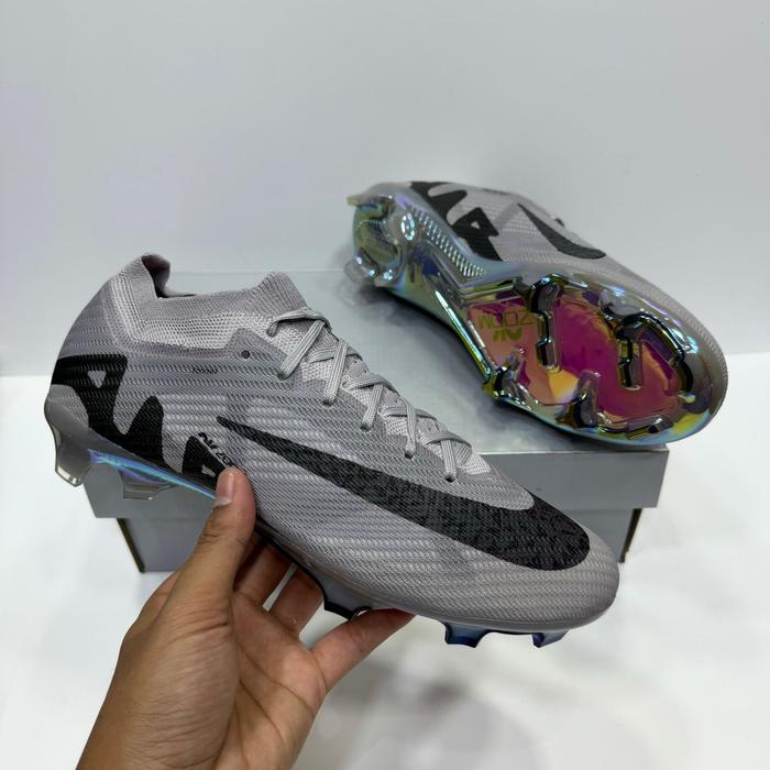 Sepatu Bola Nik Zoom Mercurial Vapor 15 Elite Grey Black Size 35-44 Original