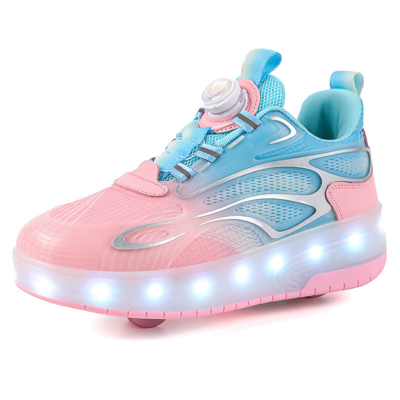 Children's Roller Shoes Four-Wheel Roller Shoes Student Invisible Skate Shoes Automatic Model Adult