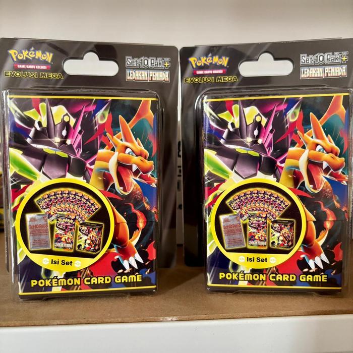 set 10 pack plus pokemon indonesia ledakan peniada original asli