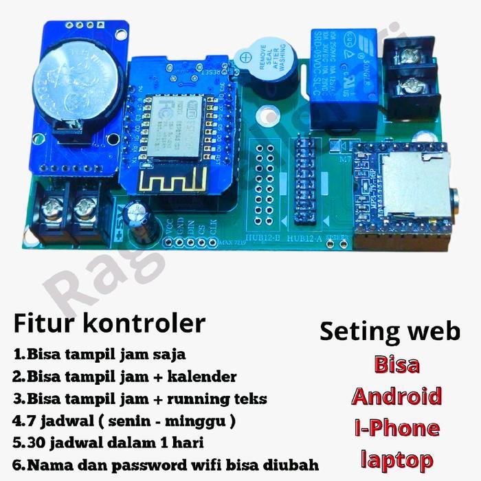 Controller bel sekolah otomatis mp3 - kontroler bel sekolah mp3 P10 satu warna