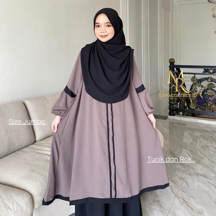 Oneset Nayyara Setelan Rok Tunik SyarI Jumbo Ld 120 Set Tunik Malaya Terbaru - Emracollect.Id Pasti
