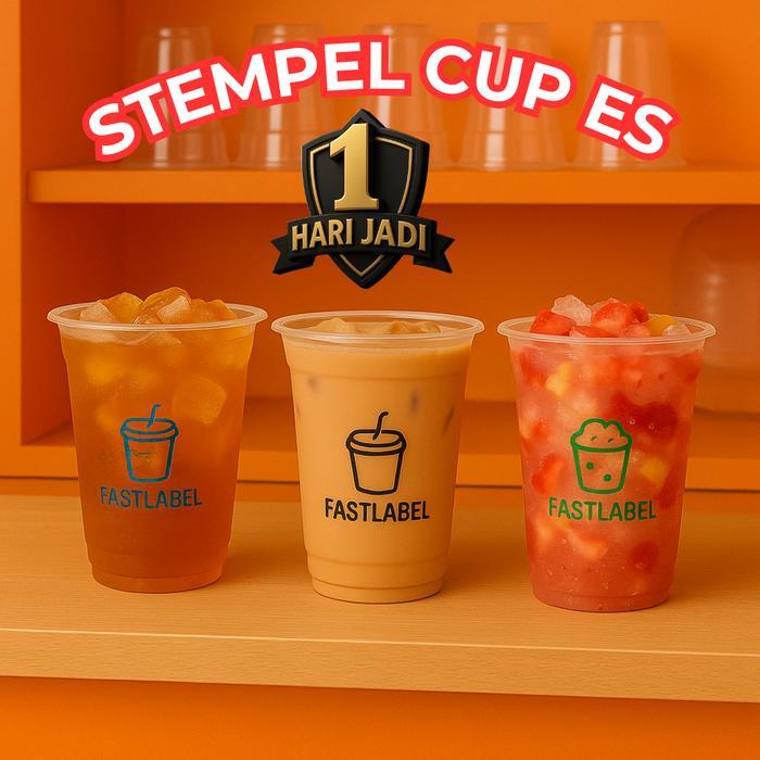 Ready Fastlabel Alat Sablon Cup Plastik Stempel Cup Gelas Plastik Gratis Design Hasil Tajam &