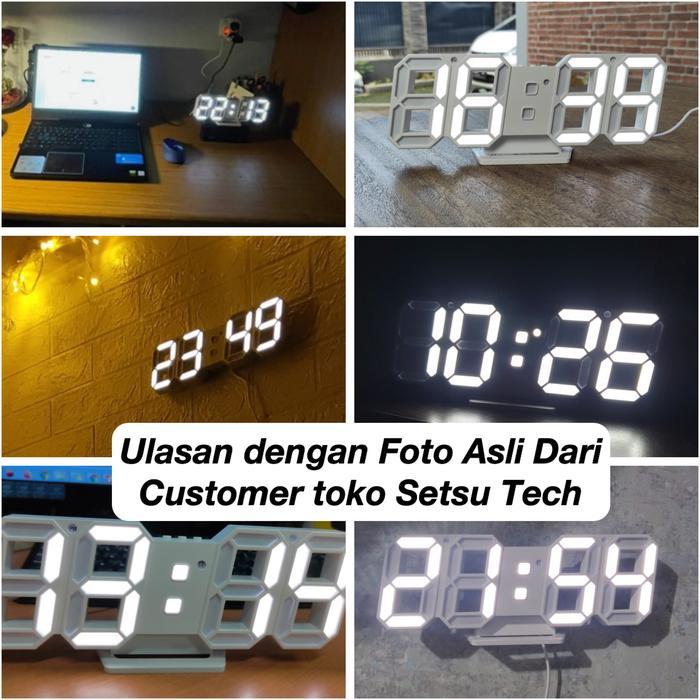 Jam Meja LED Digital 3D Clock Jam Dinding Tembok