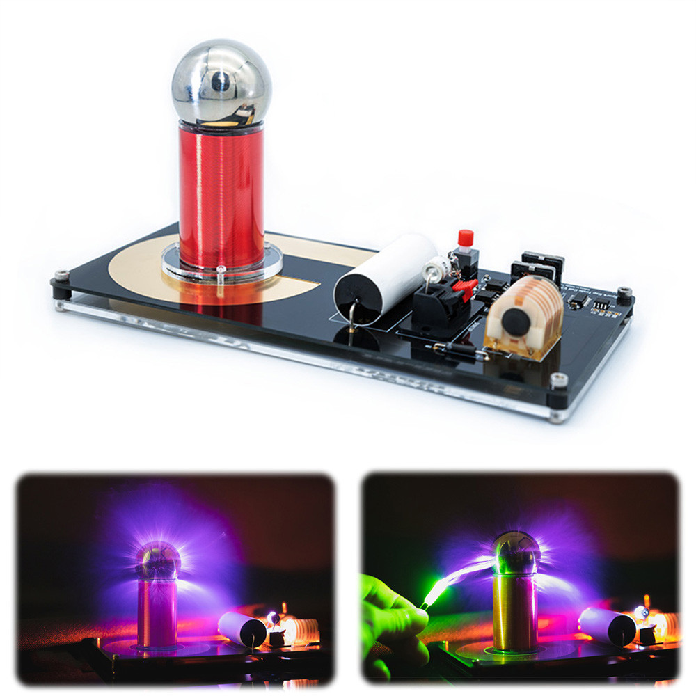 1Set Mini Tesla Coil Kit 20W Mini Music Tesla Coil Plasma Speaker Tesla Wireless Transmission Dc12V