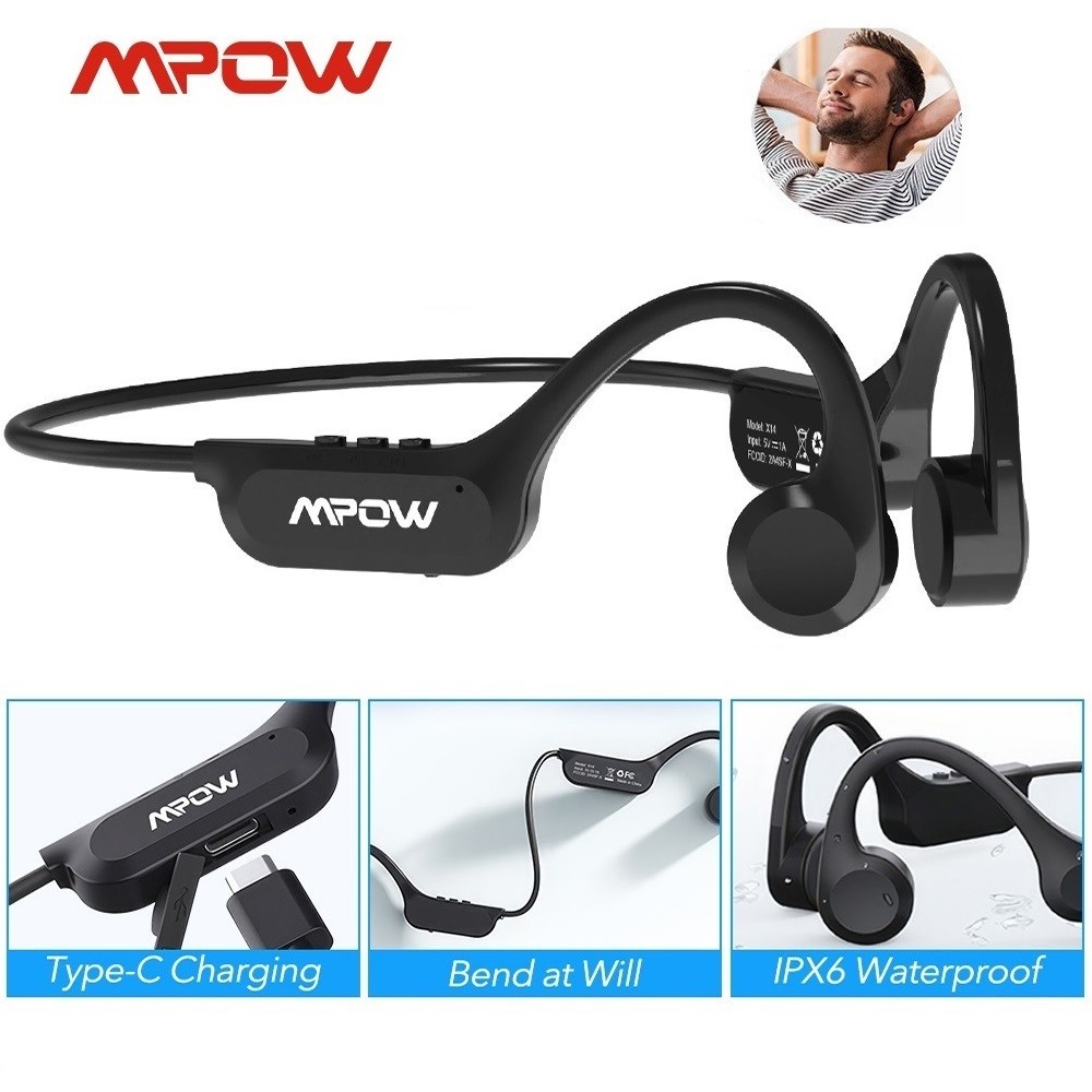 Mpow X14 Bone Sound Headphones Bluetooth 5.3 Open Ear Wireless Bone Conduction Headphones IPX6
