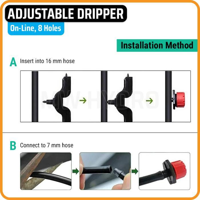 Dripper Putar 8 Lubang - Adjustable