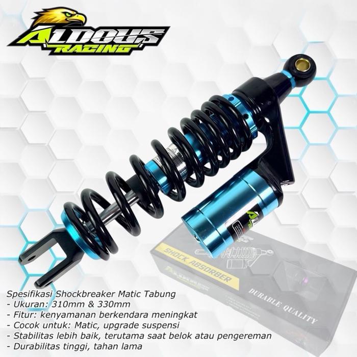 NEX SHOCKBREAKER TABUNG MATIC FULLBLACK AS GOLD SHOCK 310-330MM BEAT VARIO125/150/160 SCOOPY MIO
