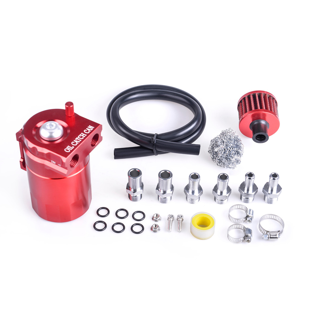 UNIVERSAL 4-COLOR BAFFLED ALUMINUM OIL CATCH CAN RESERVOIR TANK OIL TANK WITH BREATHER FILTER
