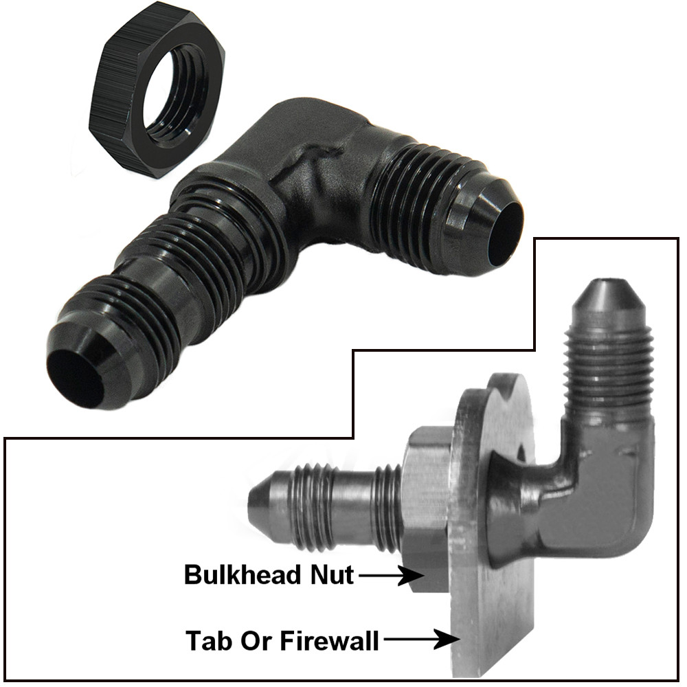 FREE SHIPPING STRAIGHT 90DEGREES AN6 AN8 AN10 BULKHEAD FLARE FITTING UNION ADAPTER 6AN 8AN 10AN
