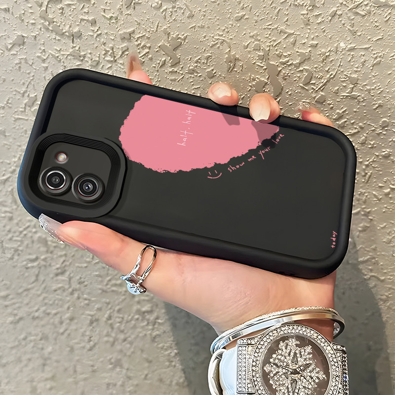 Casing Hp Samsung Galaxy A03 Core A02 M02 Case Setengah hati pink Kasing silikon Cesing Ready Stock 