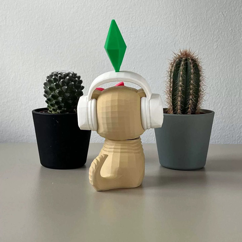Cute Plumbob Dancing Cat Car Accessory The Sims Inspired Cat Figurine Ornament Creative Dashboard