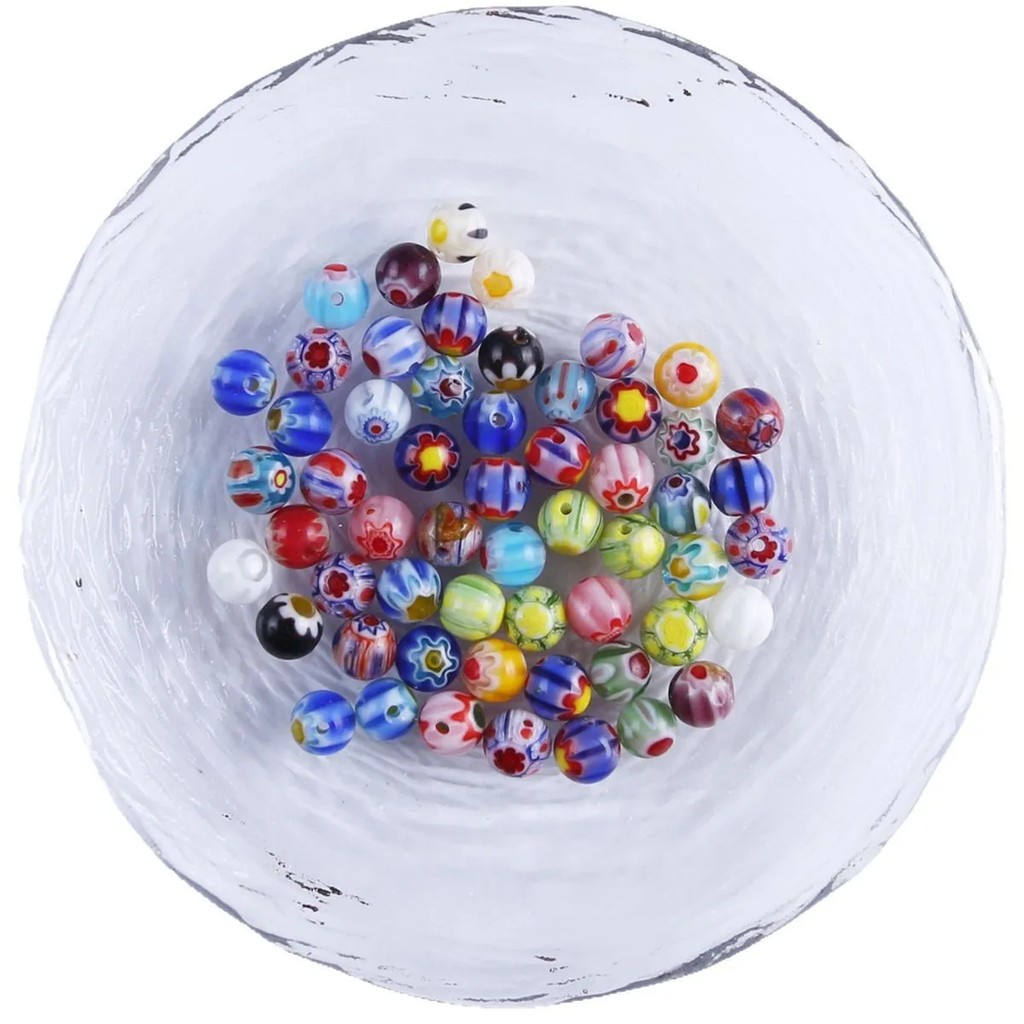 Thousand-Flower Lutite Beads DIY Jewelry Accessories Loose Flower Beads Bracelet round Beads