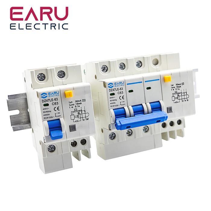 Ready Rcbo 3P 30Ma Dz47Le-63/125 Pemutus Arus Perlindungan Kebocoran Untuk Penggunaan Domestik &