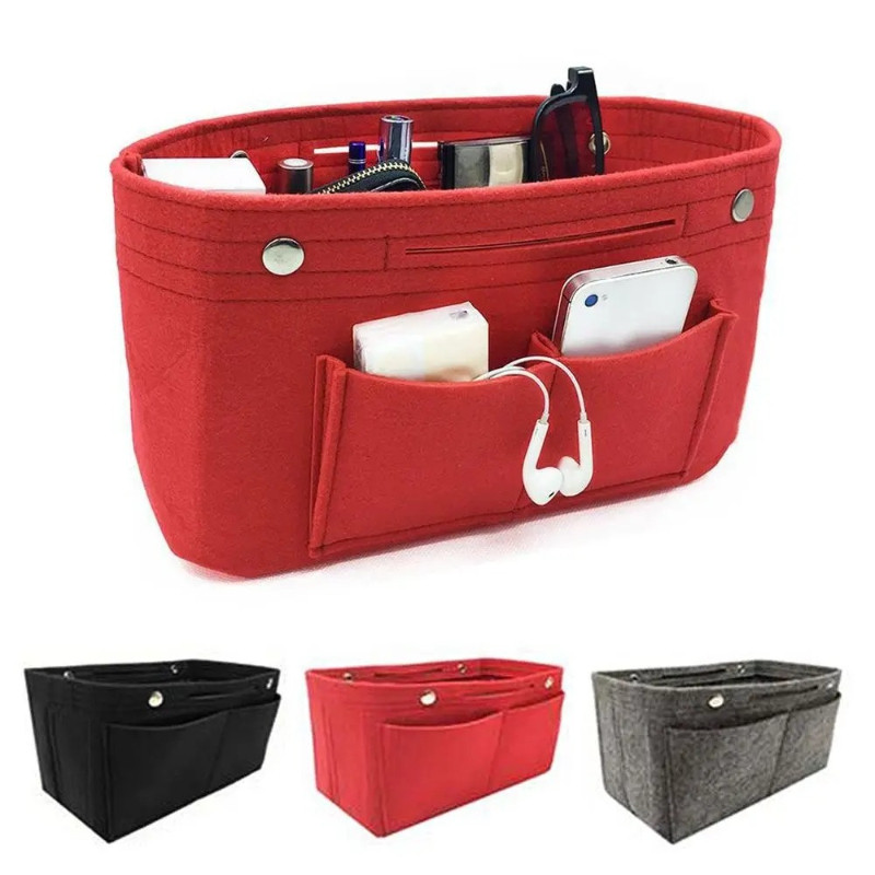 Multi functional felt inner bag, women's storage bag, insert bag, felt travel bag, insert lining,