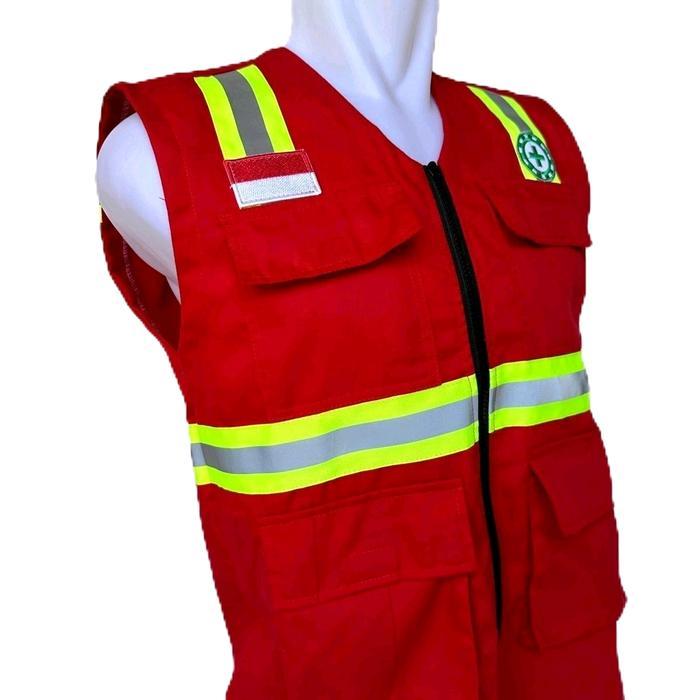 Rompi Proyek/Rompi Tambang/Rompi Safety/Rompi Lapangan Pria Tebal Keren Dewasa Casual