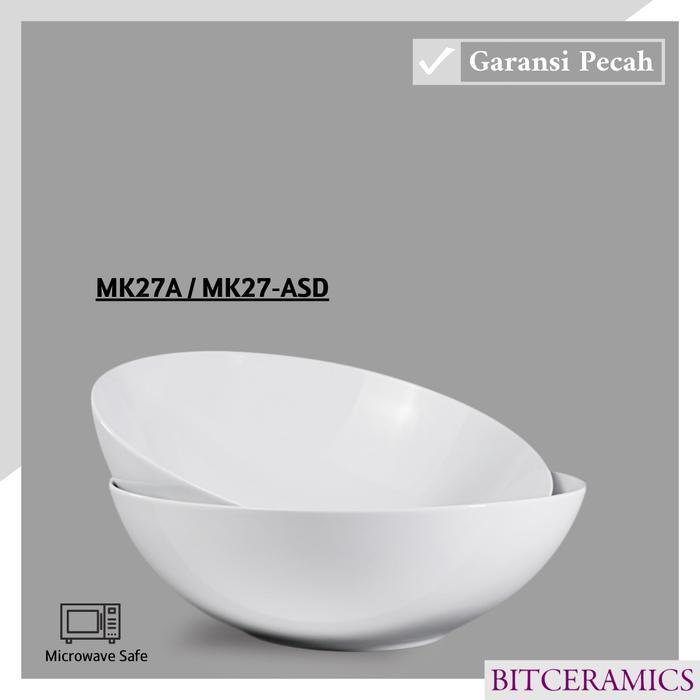 Ready Mangkuk Saji Keramik 26.5Cm (1Pcs) Putih Polos By Indo Keramik / Mangkok Besar / Mangkok Sayur