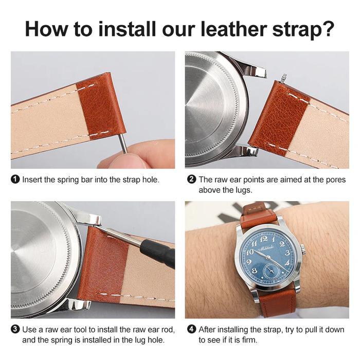 Militado Leather Strap 20mm Strap Kulit Coklat