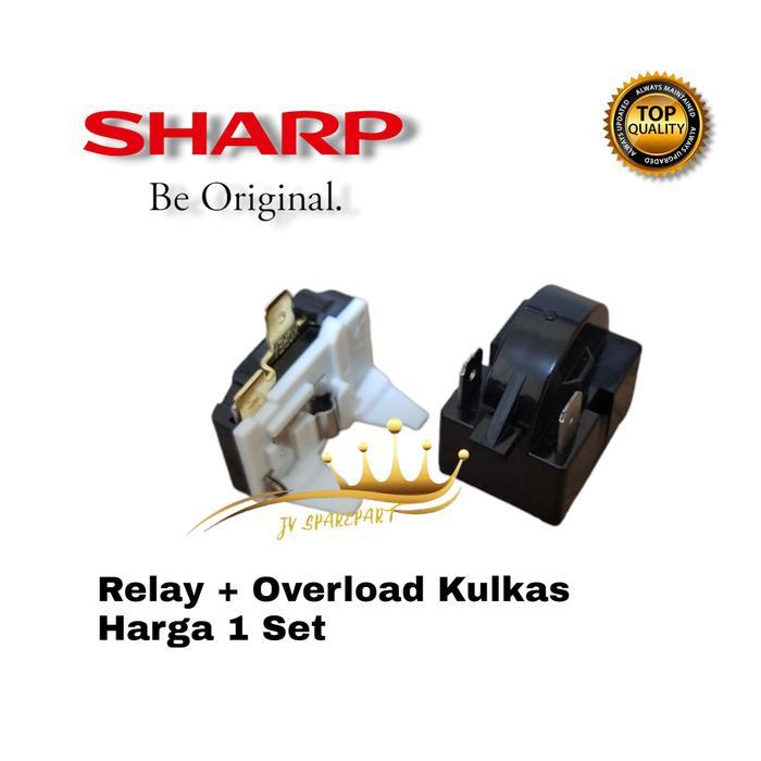 RELAY PTC + OVERLOAD KULKAS SHARP 2 PINTU RELAI OVERLOAD KULKAS 2 PINTU SHARP PREMIUM