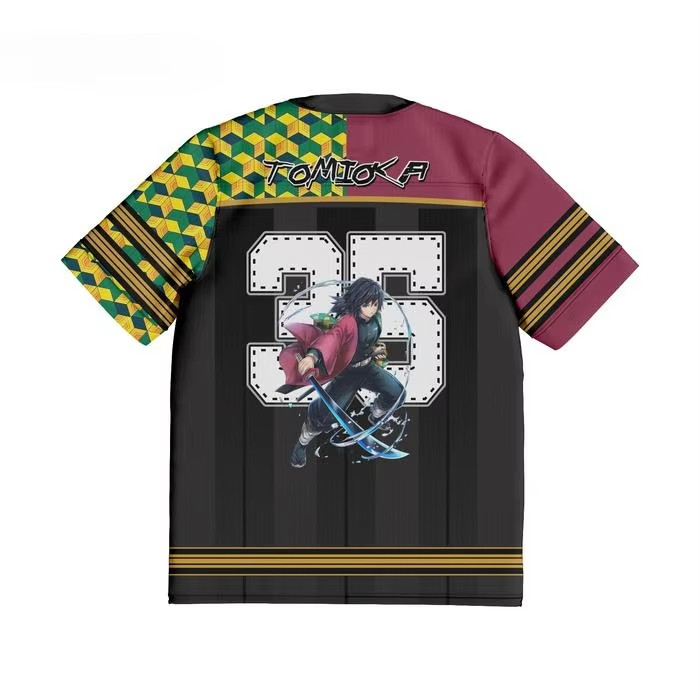 New Demon Slayer Giyu Tomioka Anime Series Number 35 Jersey Oversize Kpop Baseball Hockey Outfit