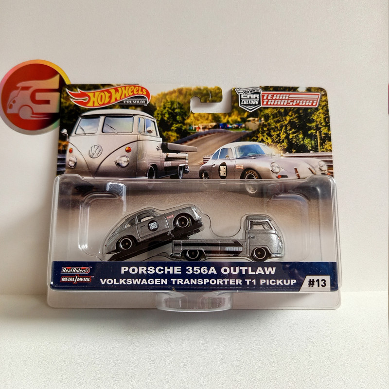 Hot Wheels Team Transport Porsche 356A Outlaw X Volkswagen Transporter T1 Pickup Premium - Hotwheels