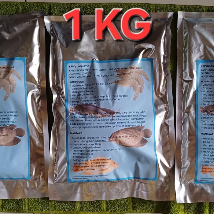Premix Untuk Ikan - Krpqu Aquatic 1 Kg - Premix Ikan - Premix Udang - Premix Lele - Premix Ikan Nila
