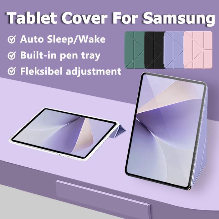 Case For Samsung Tab S9/S8/S9FE/A9/A9+/A8 Akrilik Smart Magnetic Casing Auto Lock Anti Bend Casing
