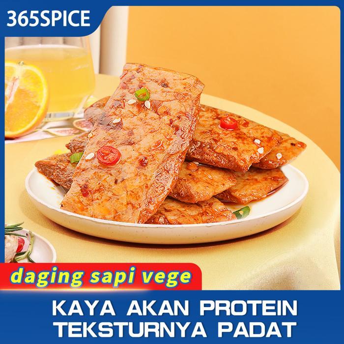 Halal Snack Premium - Cemilan Steak Kering Rasa Tahu Pedas Snack Vegetarian Produk Khas China