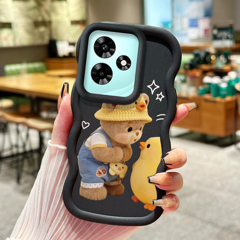 Casing Untuk Infinix Hot 30i Case Casing pola Beruang kecil dan bebek Kasing HP ceruk Kesing mewah C