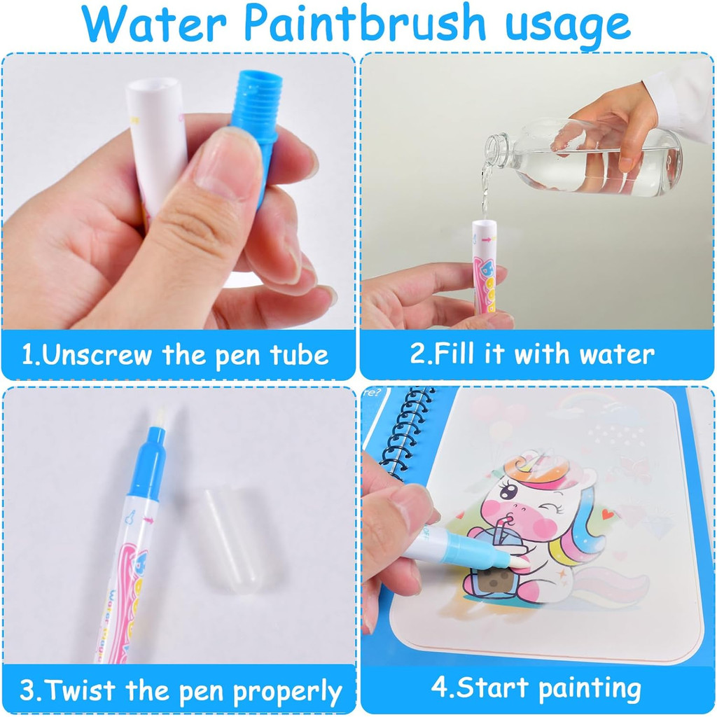 Kids Graffiti Coloring Water Picture Book Sensory Early Education Puzzle Drawing Toy Ocean Dinosaur