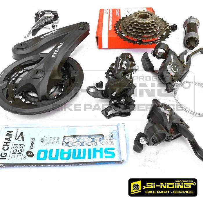 Termurah  Groupset Crankset Gear Sepeda Mtb 3 X 7 Speed Depan Belakang Shimano Megarange Tourney