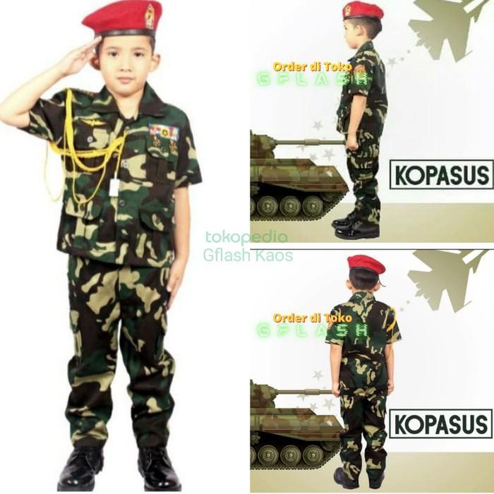 Seragam Kopassus Anak Kostum Profesi Baju Setelan Baret Merah Kijang