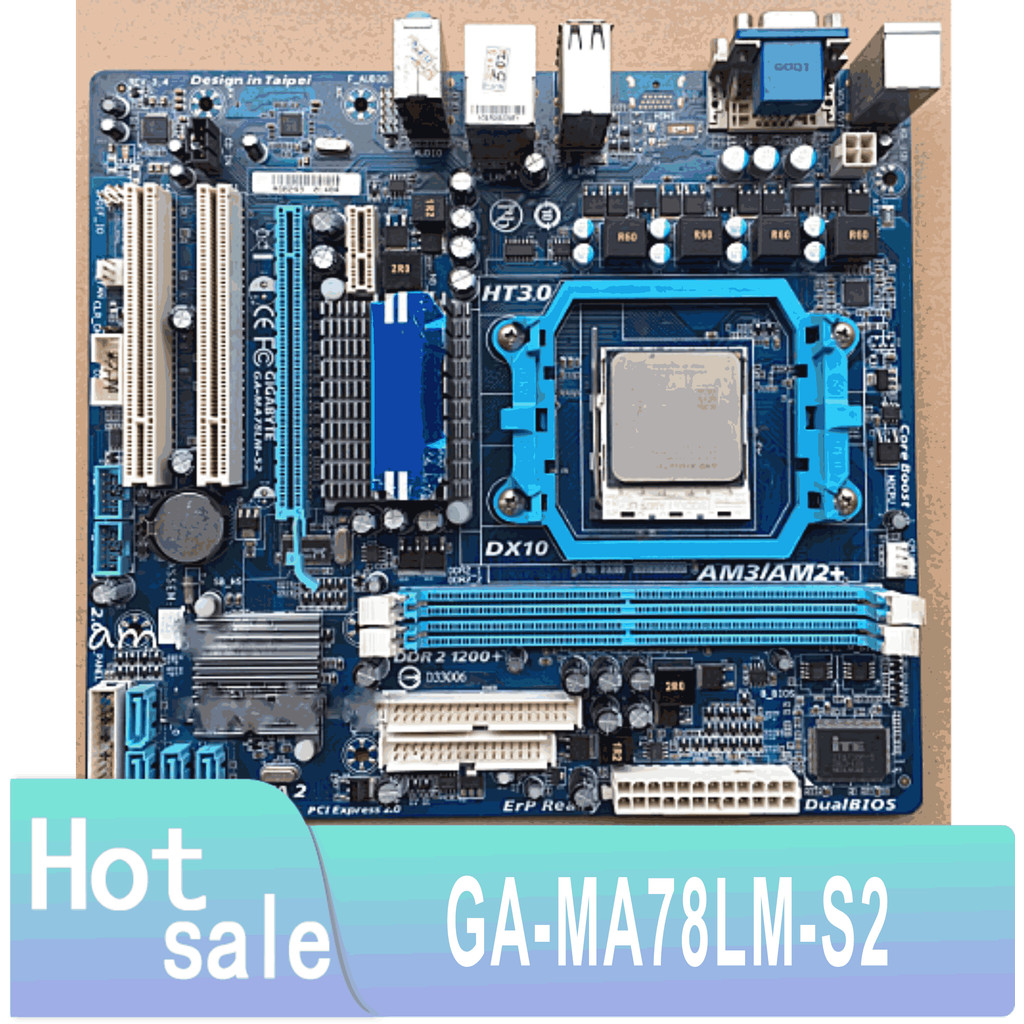 GA-MA78LM-S2 MA78LM-S2 Socket AM2 DDR2 760G 770 780G 880G Original Used 100% Testing