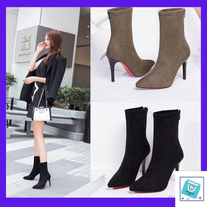 PVN Project Ningning Bot 231 - Free Box Sepatu Bot Wanita Import warna Hitam / Coklat