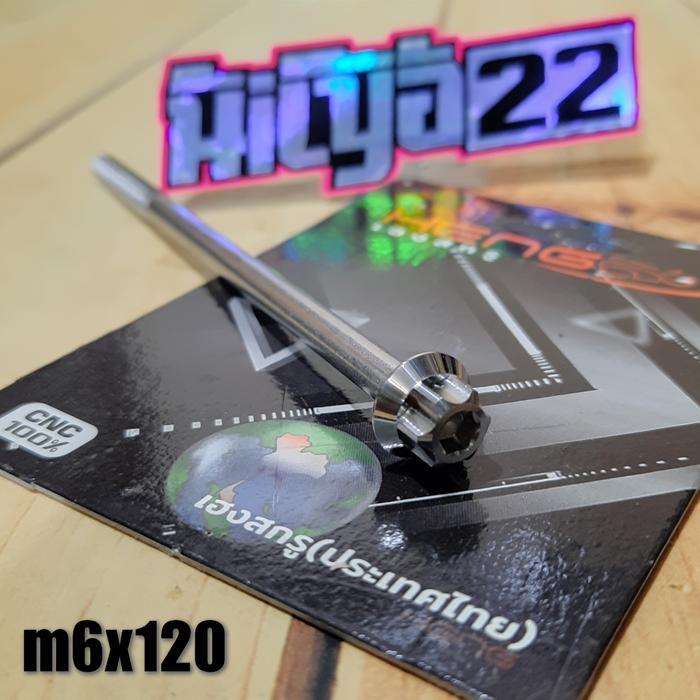 baut 10 probolt 6x120 stainless matte model CNC 5G panjang 12cm