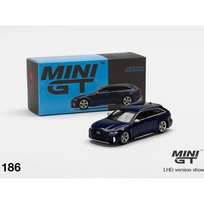 MiniGT 186 - Audi RS 6 Avant Navarra Blue Metallic Diecast Mobil