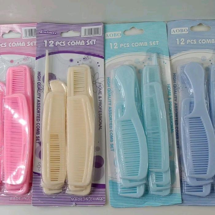 Sisir Rambut Set Isi 12 Pcs / Sisir Rambut Lengkap