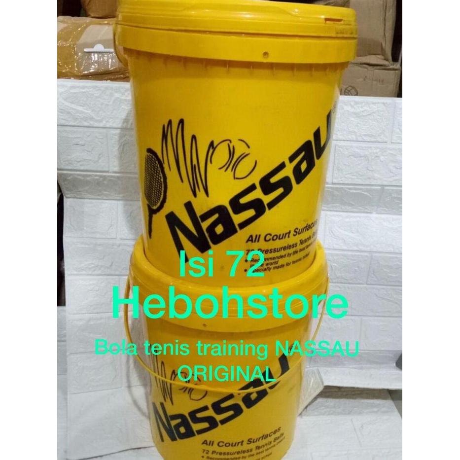 Bola Tenis NASSAU TRAINING/bola tenis Latihan NASSAU isi 72 ember ORI