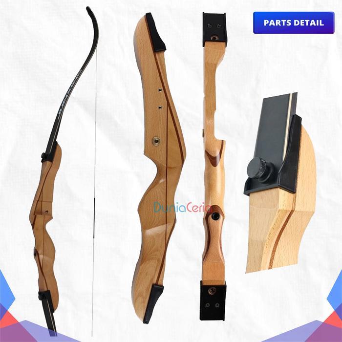 Busur Panah Standard Junxing F168 C Wooden Recurve Bow
