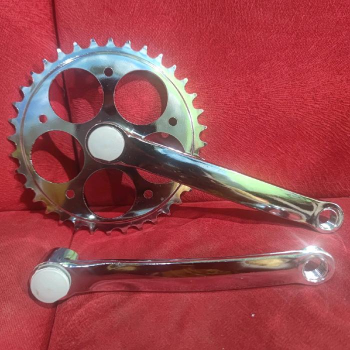 crank 36t chrome bisa operan gigi dan single speed gir sepeda 36 t bisa fixie mtb