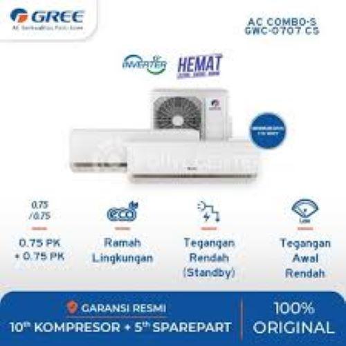 Ac Gree Combo Split Gwc-0707Cs Inverter 3/4Pk+3/4Pk Populer