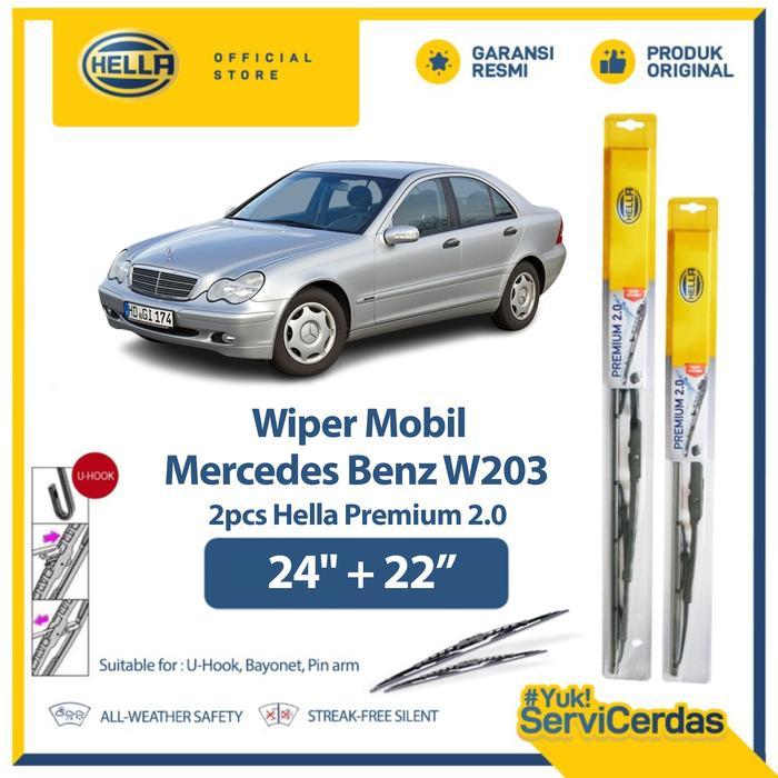 Wiper Mobil Hella Mercy W203 24" + 22" (2pcs) - HELLA Premium 2.0