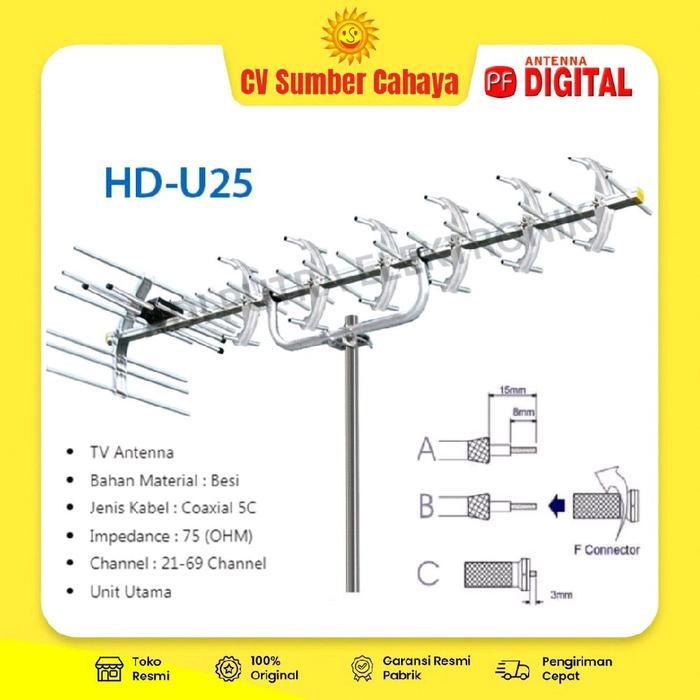 PF Digital HD U 25 - Antenna TV luar Digital HD-U25 Antena Digital