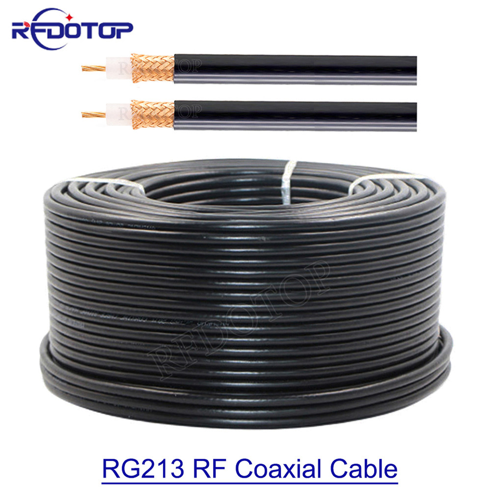RG213 Cable 50 Ohm 50-7 RF Coaxial Pigtail High Quality Low Loss Black Jacket RG-213 RF Coaxial