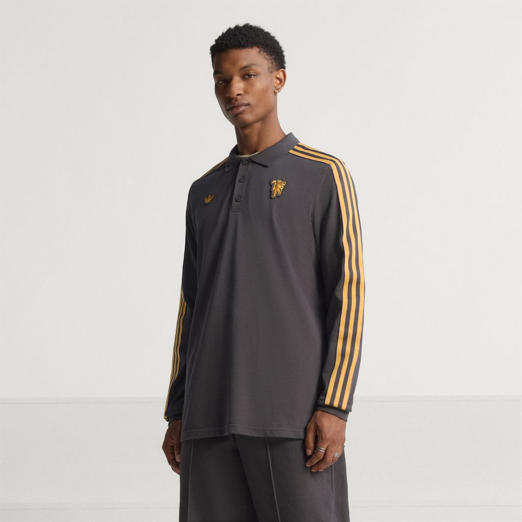 Adidas Manchester United Terrace Icons Long Sleeve Polo Shirt BNWT Original Resmi JN2822
