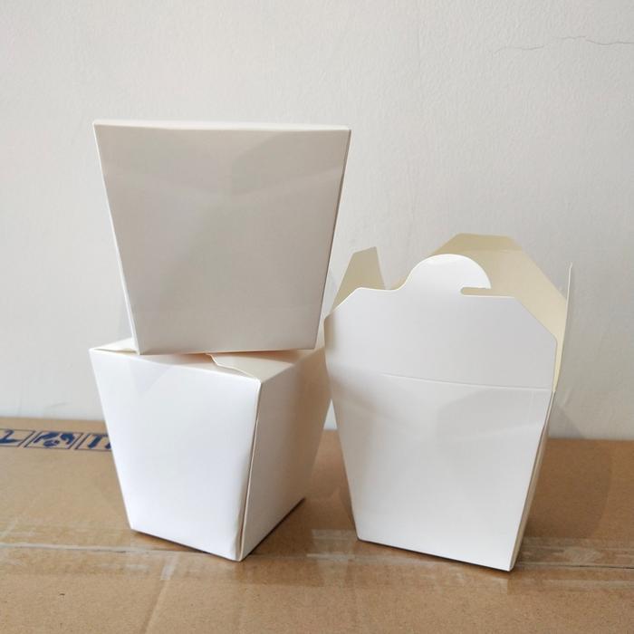 [25 PCS] PAPER FOOD PAIL WHITE LARGE 12 OZ / RICE BOX STARINDO L
