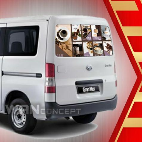 branding mobil sticker kaca belakang granmax - oneway vision