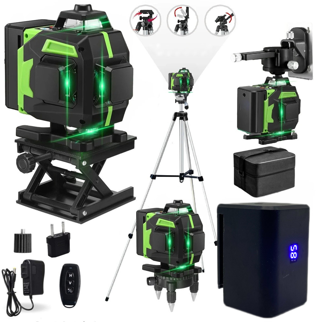 Free upgrade jumbo battery Nível a laser 12/16 lines profissional Laser Levels Horizontal And Vertic