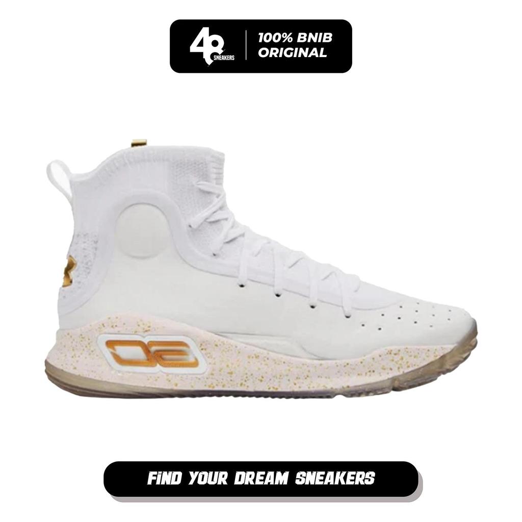 Sepatu Basket Pria Curry 4 Retro White Gold (1298306-111) Original