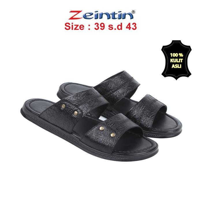 Ready Zeintin - Sandal Pria Bahan Kulit Fashion Cowok Zeintin Bk Sendal Jepit -Gratisongkir